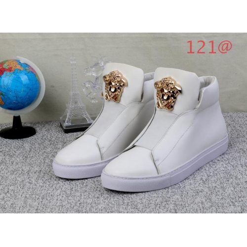 Wholesale Versace High Tops Shoes For Men #136747 $100.60 USD, Wholesale Quality Replica Versace High Tops Shoes