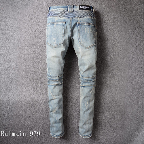 Replica Balmain Jeans For Men #364715 $64.00 USD for Wholesale