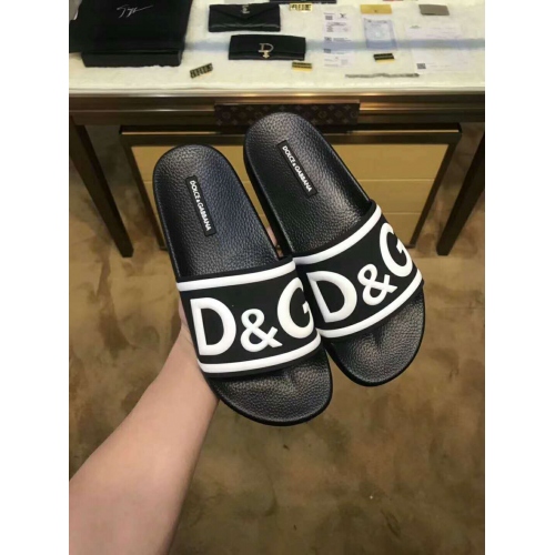 Wholesale Dolce &amp; Gabbana D&amp;G Slippers For Men #365594 $48.00 USD, Wholesale Quality Replica Dolce &amp; Gabbana D&amp;G Slippers