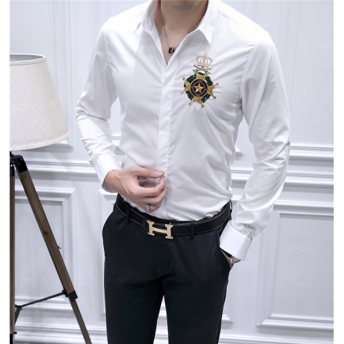 Replica Dolce & Gabbana Shirts Long Sleeved For Men #428493 $86.50 USD for Wholesale