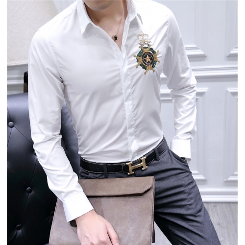 Replica Dolce & Gabbana Shirts Long Sleeved For Men #428493 $86.50 USD for Wholesale