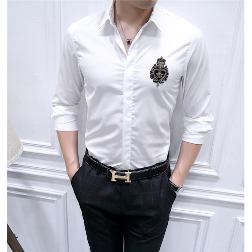 Wholesale Dolce &amp; Gabbana Shirts Long Sleeved For Men #428497 $86.50 USD, Wholesale Quality Replica Dolce &amp; Gabbana D&amp;G Shirts