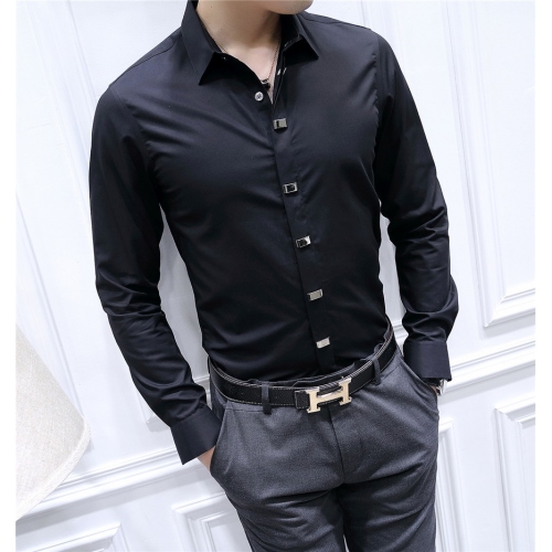 Wholesale Armani Shirts Long Sleeved For Men #428543 $86.50 USD, Wholesale Quality Replica Armani Shirts