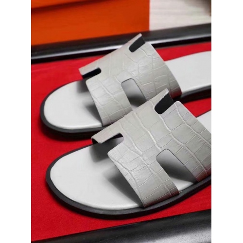 Replica Hermes Slippers For Men #434885 $52.00 USD for Wholesale