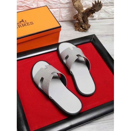 Replica Hermes Slippers For Men #434885 $52.00 USD for Wholesale