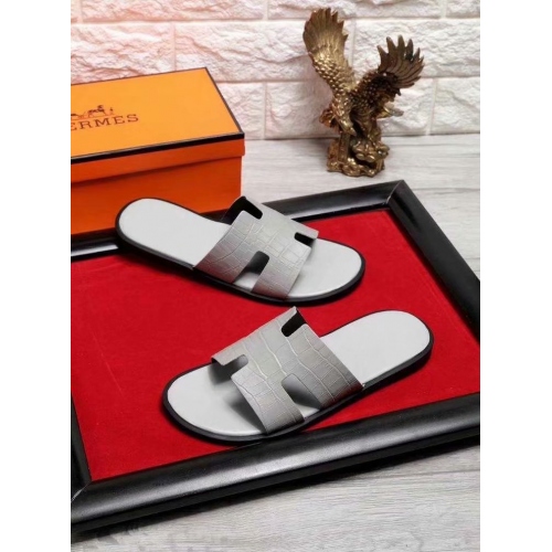 Replica Hermes Slippers For Men #434885 $52.00 USD for Wholesale