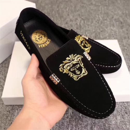 Wholesale Versace Leather Shoes For Men #441875 $80.60 USD, Wholesale Quality Replica Versace Leather Shoes