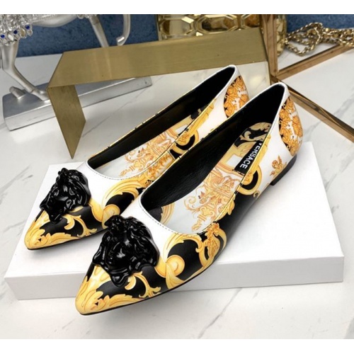 Replica Versace Flat Shoes For Women #532545 $76.00 USD for Wholesale