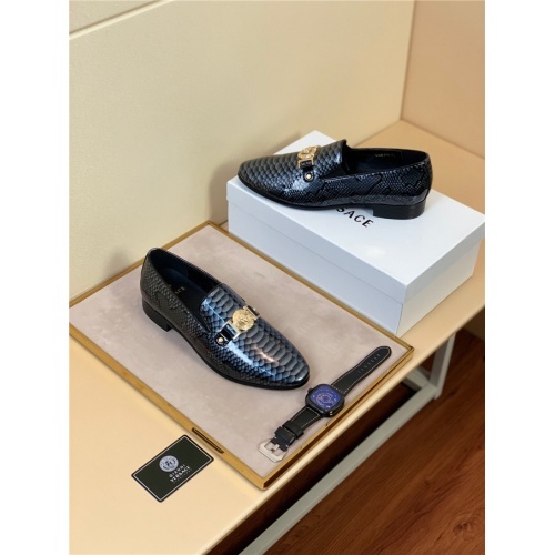 Replica Versace Leather Shoes For Men #813586 $68.00 USD for Wholesale