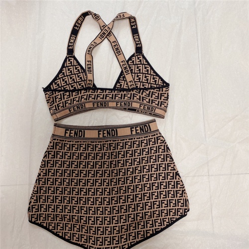 Replica Fendi Bathing Suits Sleeveless For Women #863242 $45.00 USD for Wholesale