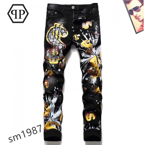 Wholesale Philipp Plein PP Jeans For Men #867380 $48.00 USD, Wholesale Quality Replica Philipp Plein PP Jeans