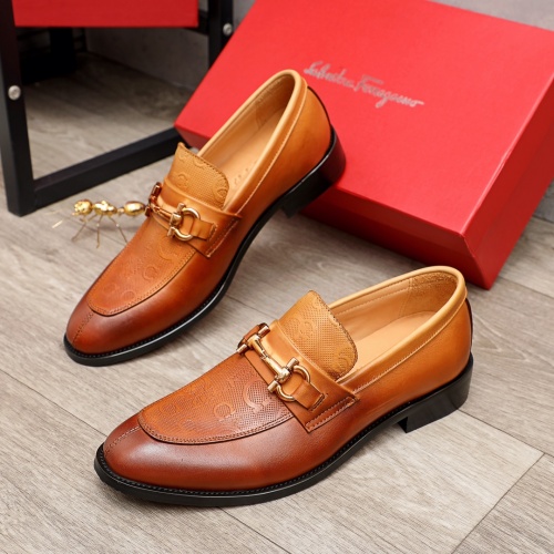 Wholesale Salvatore Ferragamo Leather Shoes For Men #900149 $82.00 USD, Wholesale Quality Replica Salvatore Ferragamo Leather Shoes