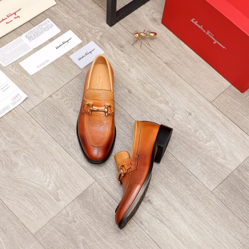 Replica Salvatore Ferragamo Leather Shoes For Men #900149 $82.00 USD for Wholesale