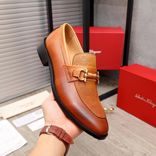 Replica Salvatore Ferragamo Leather Shoes For Men #900149 $82.00 USD for Wholesale