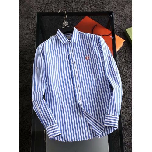 Wholesale Hermes Shirts Long Sleeved For Men #904803 $40.00 USD, Wholesale Quality Replica Hermes Shirts