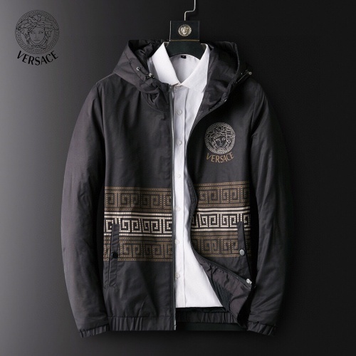 Wholesale Versace Down Coat Long Sleeved For Men #924466 $72.00 USD, Wholesale Quality Replica Versace Down Feather Coat