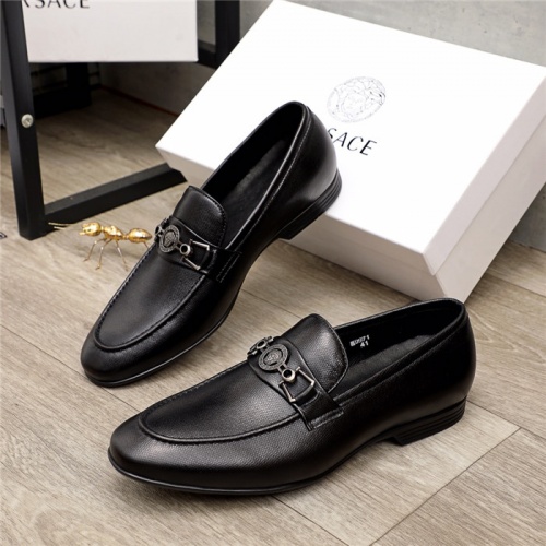 Wholesale Versace Leather Shoes For Men #937114 $76.00 USD, Wholesale Quality Replica Versace Leather Shoes