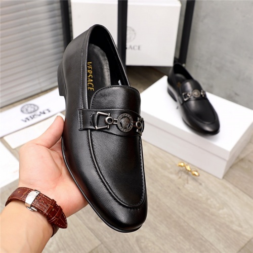 Replica Versace Leather Shoes For Men #937114 $76.00 USD for Wholesale