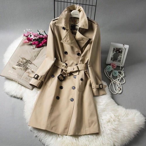 Wholesale Burberry Trench Coat Long Sleeved For Women #941568 $128.00 USD, Wholesale Quality Replica Burberry Trench Coat