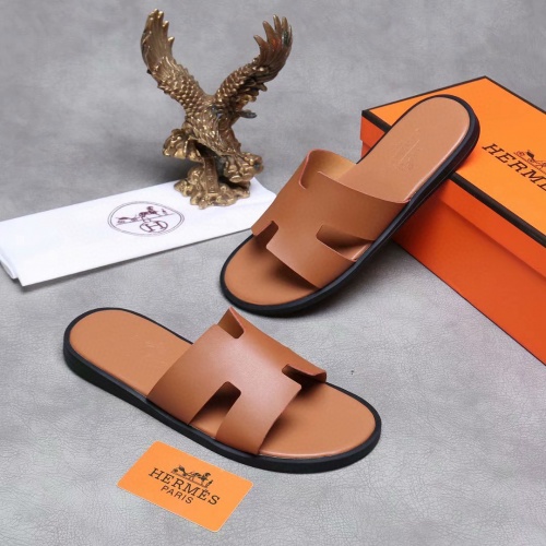 Replica Hermes Slippers For Men #961125 $40.00 USD for Wholesale