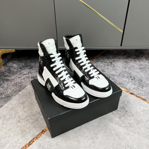 Wholesale Philipp Plein PP High Tops Shoes For Men #964191 $112.00 USD, Wholesale Quality Replica Philipp Plein PP High Tops Shoes