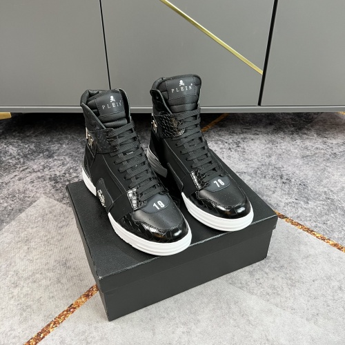 Wholesale Philipp Plein PP High Tops Shoes For Men #964192 $112.00 USD, Wholesale Quality Replica Philipp Plein PP High Tops Shoes