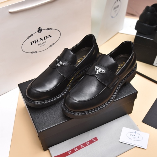 Wholesale Prada Leather Shoes For Men #996735 $128.00 USD, Wholesale Quality Replica Prada Leather Shoes