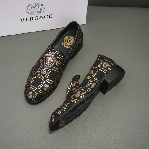 Wholesale Versace Leather Shoes For Men #1021152 $76.00 USD, Wholesale Quality Replica Versace Leather Shoes