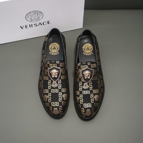 Replica Versace Leather Shoes For Men #1021152 $76.00 USD for Wholesale