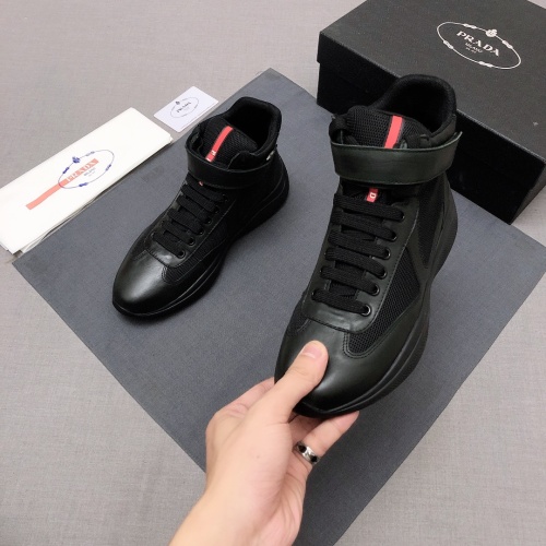 Replica Prada High Top Shoes For Men #1037968 $88.00 USD for Wholesale