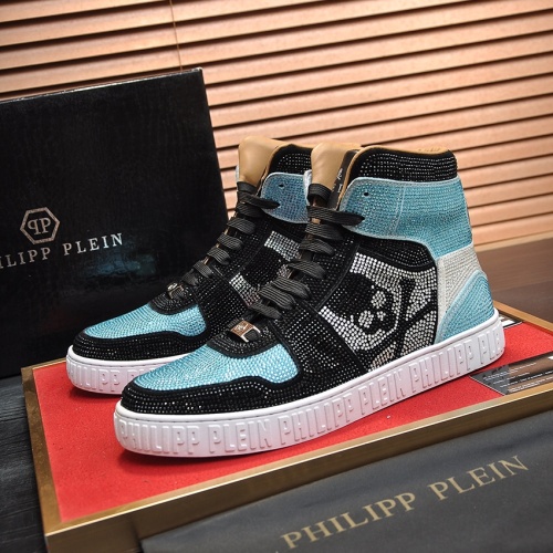 Wholesale Philipp Plein PP High Tops Shoes For Men #1042481 $108.00 USD, Wholesale Quality Replica Philipp Plein PP High Tops Shoes