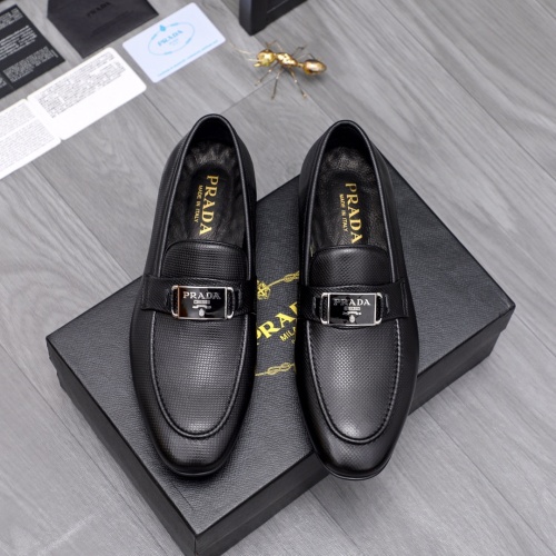 Replica Prada Leather Shoes For Men #1042519 $80.00 USD for Wholesale