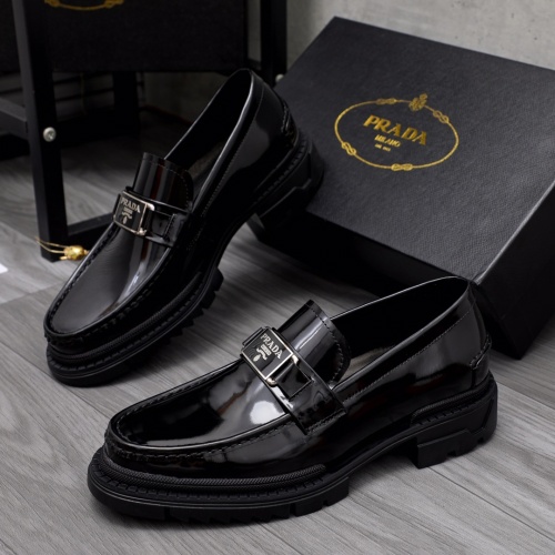 Wholesale Prada Leather Shoes For Men #1044168 $85.00 USD, Wholesale Quality Replica Prada Leather Shoes