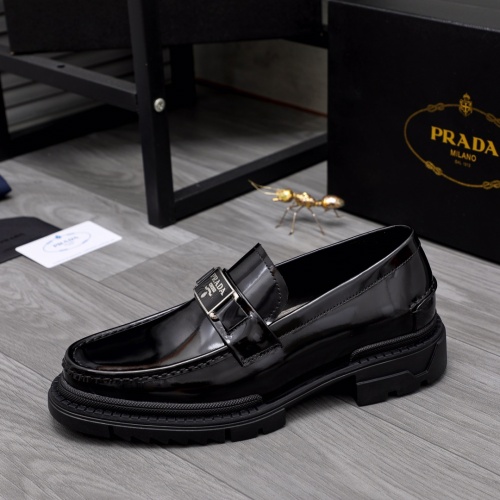 Replica Prada Leather Shoes For Men #1044168 $85.00 USD for Wholesale