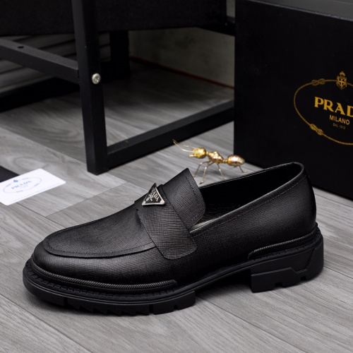 Replica Prada Leather Shoes For Men #1044169 $85.00 USD for Wholesale