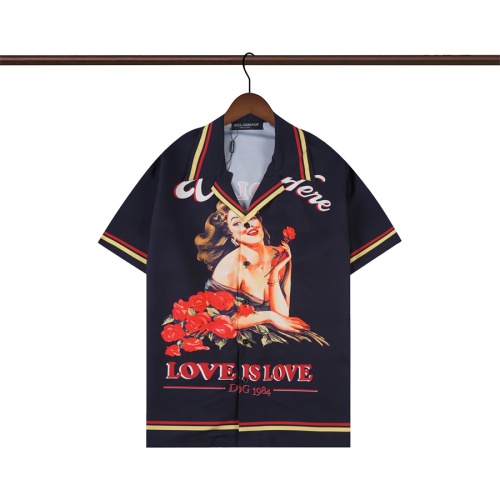 Wholesale Dolce &amp; Gabbana D&amp;G Shirts Short Sleeved For Men #1051653 $36.00 USD, Wholesale Quality Replica Dolce &amp; Gabbana D&amp;G Shirts