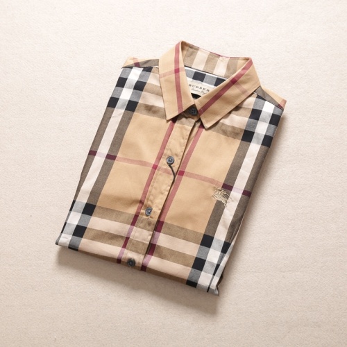 Replica Burberry Shirts Long Sleeved For Women #1052228 $36.00 USD for Wholesale