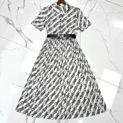 Wholesale Fendi Dresses Short Sleeved For Women #1067327 $102.00 USD, Wholesale Quality Replica Fendi Dresses