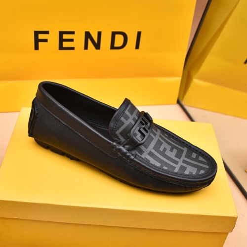 Replica Fendi Leather Shoes For Men #1070121 $80.00 USD for Wholesale