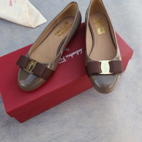 Replica Salvatore Ferragamo Flat Shoes For Women #1099075 $96.00 USD for Wholesale