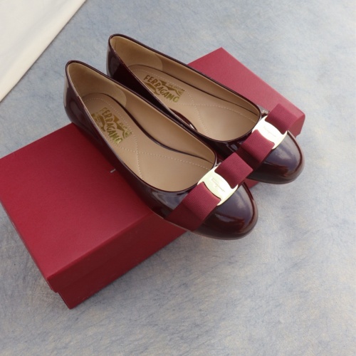 Replica Salvatore Ferragamo Flat Shoes For Women #1099077 $96.00 USD for Wholesale