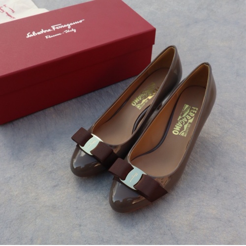 Replica Salvatore Ferragamo High-Heeled Shoes For Women #1099085 $96.00 USD for Wholesale