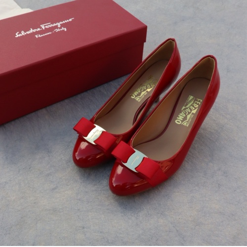 Replica Salvatore Ferragamo High-Heeled Shoes For Women #1099086 $96.00 USD for Wholesale