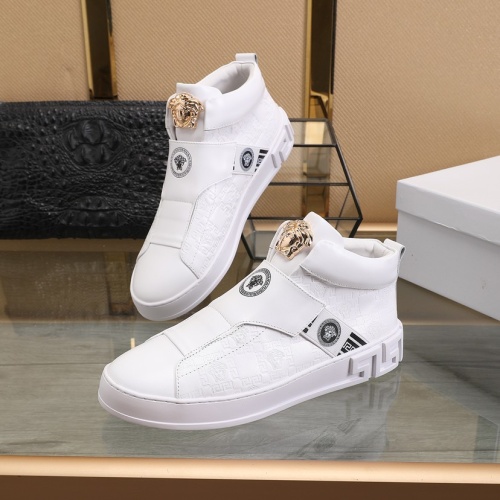 Wholesale Versace High Tops Shoes For Men #1099957 $92.00 USD, Wholesale Quality Replica Versace High Tops Shoes