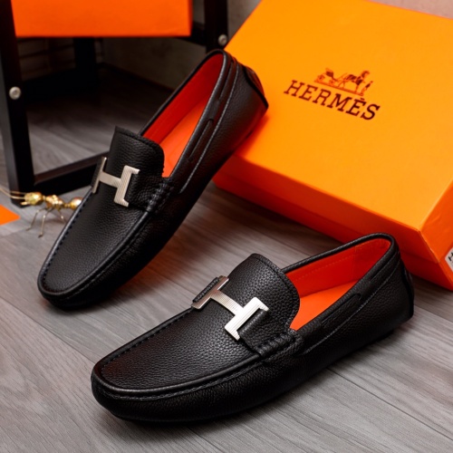 Wholesale Hermes Leather Shoes For Men #1110172 $72.00 USD, Wholesale Quality Replica Hermes Leather Shoes