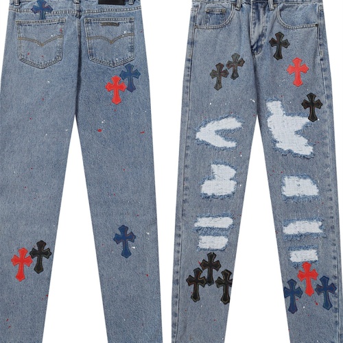 Wholesale Chrome Hearts Jeans For Men #1112086 $60.00 USD, Wholesale Quality Replica Chrome Hearts Jeans
