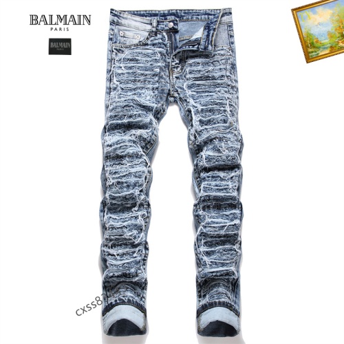 Wholesale Balmain Jeans For Men #1127345 $48.00 USD, Wholesale Quality Replica Balmain Jeans