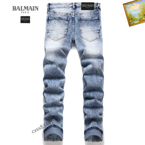 Replica Balmain Jeans For Men #1127345 $48.00 USD for Wholesale