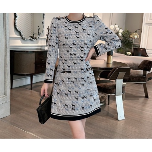 Wholesale Hermes Dresses Long Sleeved For Women #1131153 $102.00 USD, Wholesale Quality Replica Hermes Dresses