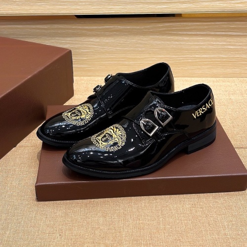 Wholesale Versace Leather Shoes For Men #1134902 $80.00 USD, Wholesale Quality Replica Versace Leather Shoes